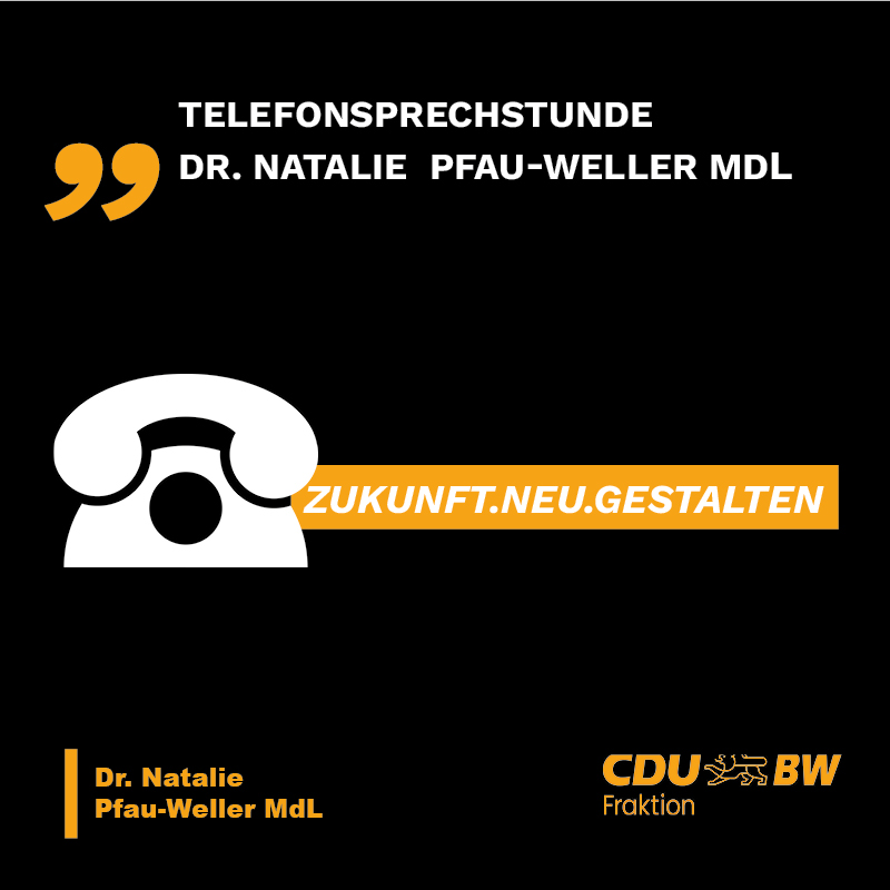 Telefonsprechstunde Dr. Natalie Pfau-Weller MdL