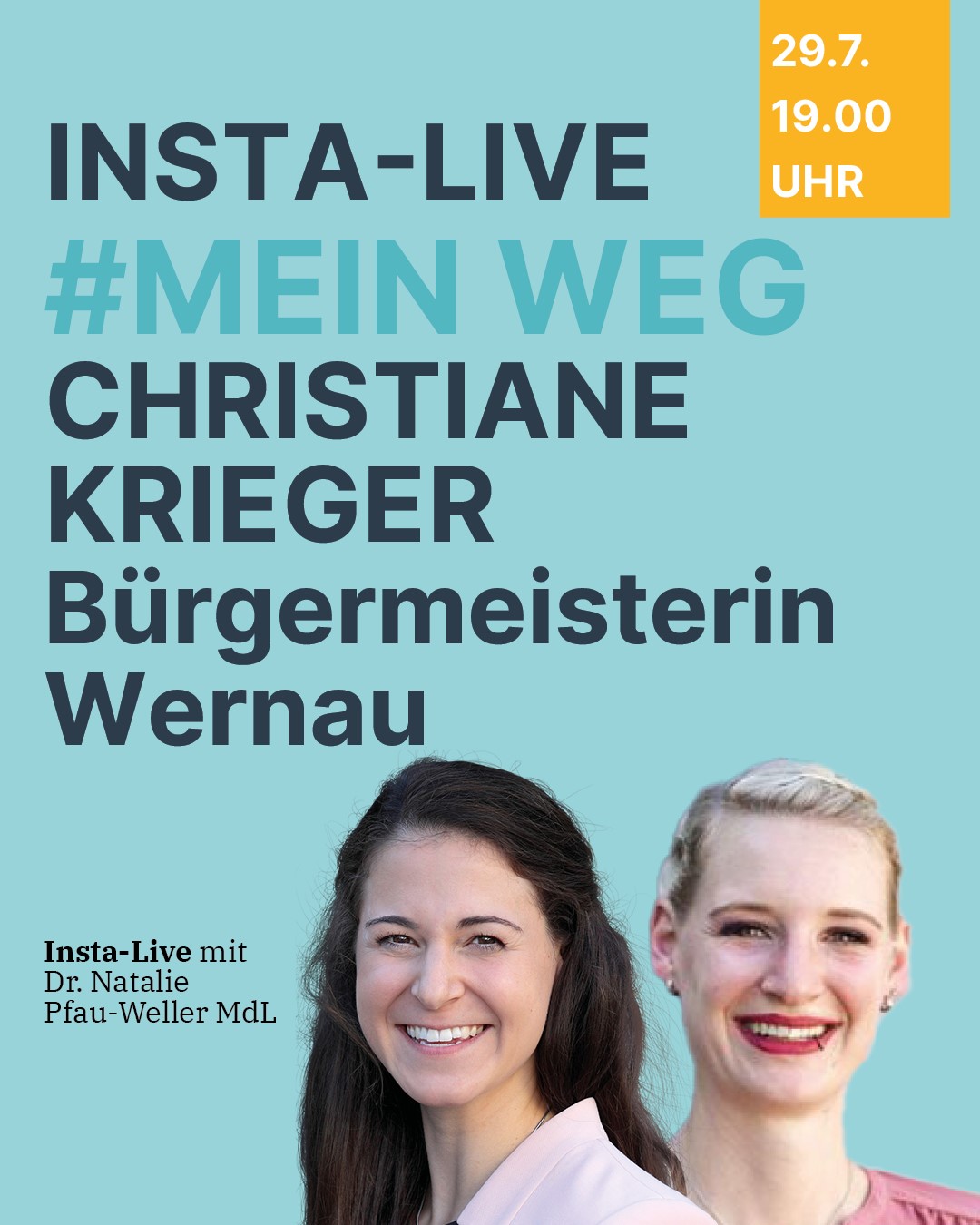 Insta-Live "Mein Weg" - mit Christiane Krieger, Bürgermeisterin der Stadt Wernau