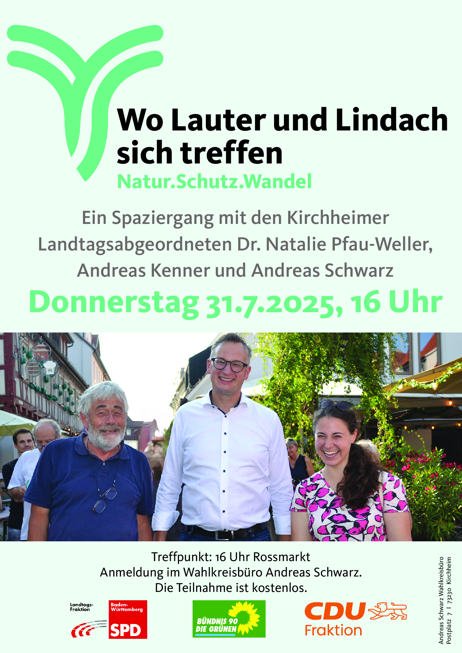 Einladung zum gemeinsamen Stadtrundgang der Kirchheimer Landtagsabgeordneten