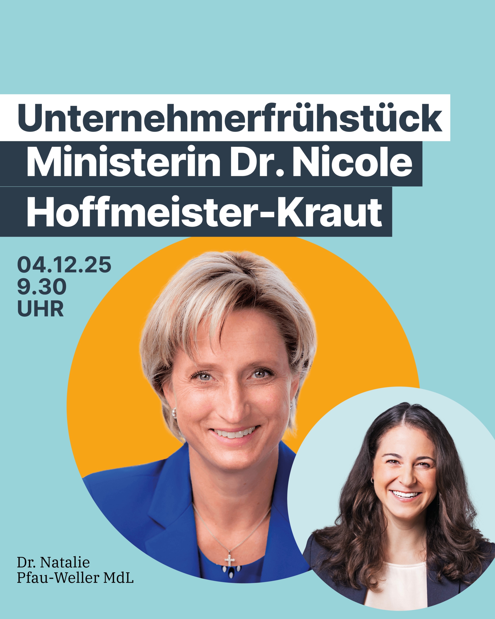 Unternehmer-Frühstück mit Wirtschaftsministerin Dr. Nicole Hoffmeister-Kraut