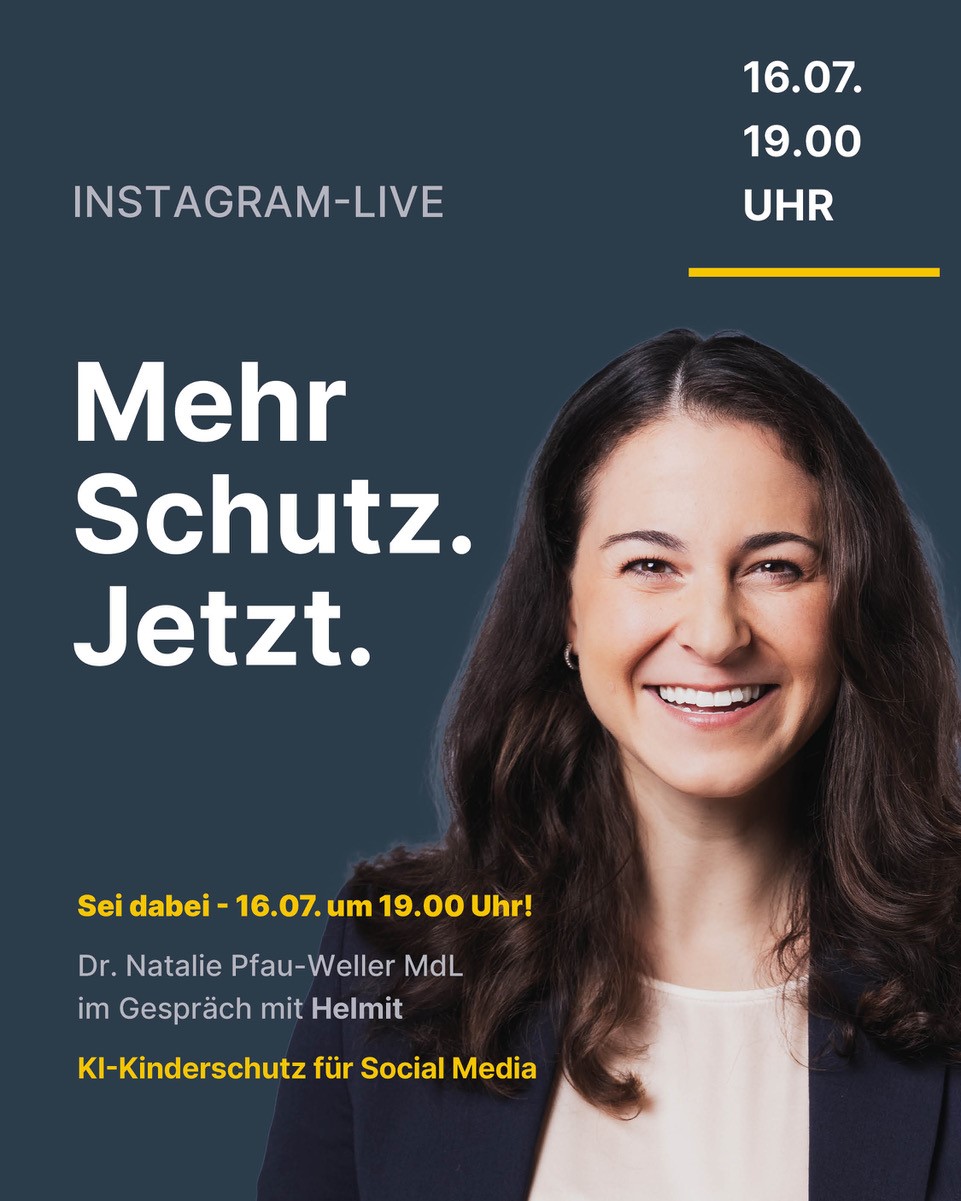 Kinderschutz im digitalen Zeitalter: Pfau-Weller im Instagram-Live-Gespräch mit KI-Startup Helmit