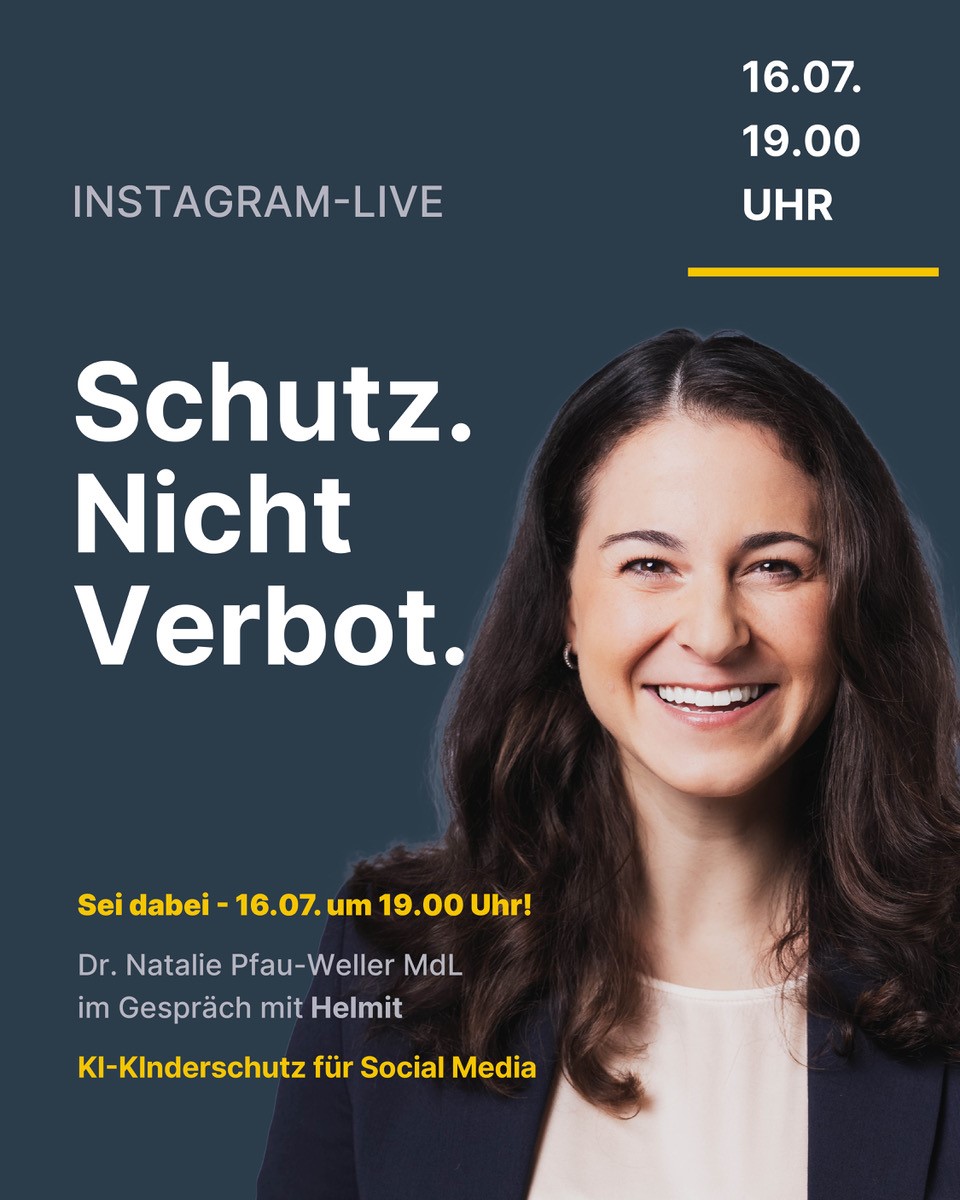 Kinderschutz im digitalen Zeitalter: Pfau-Weller im Instagram-Live-Gespräch mit KI-Startup Helmit